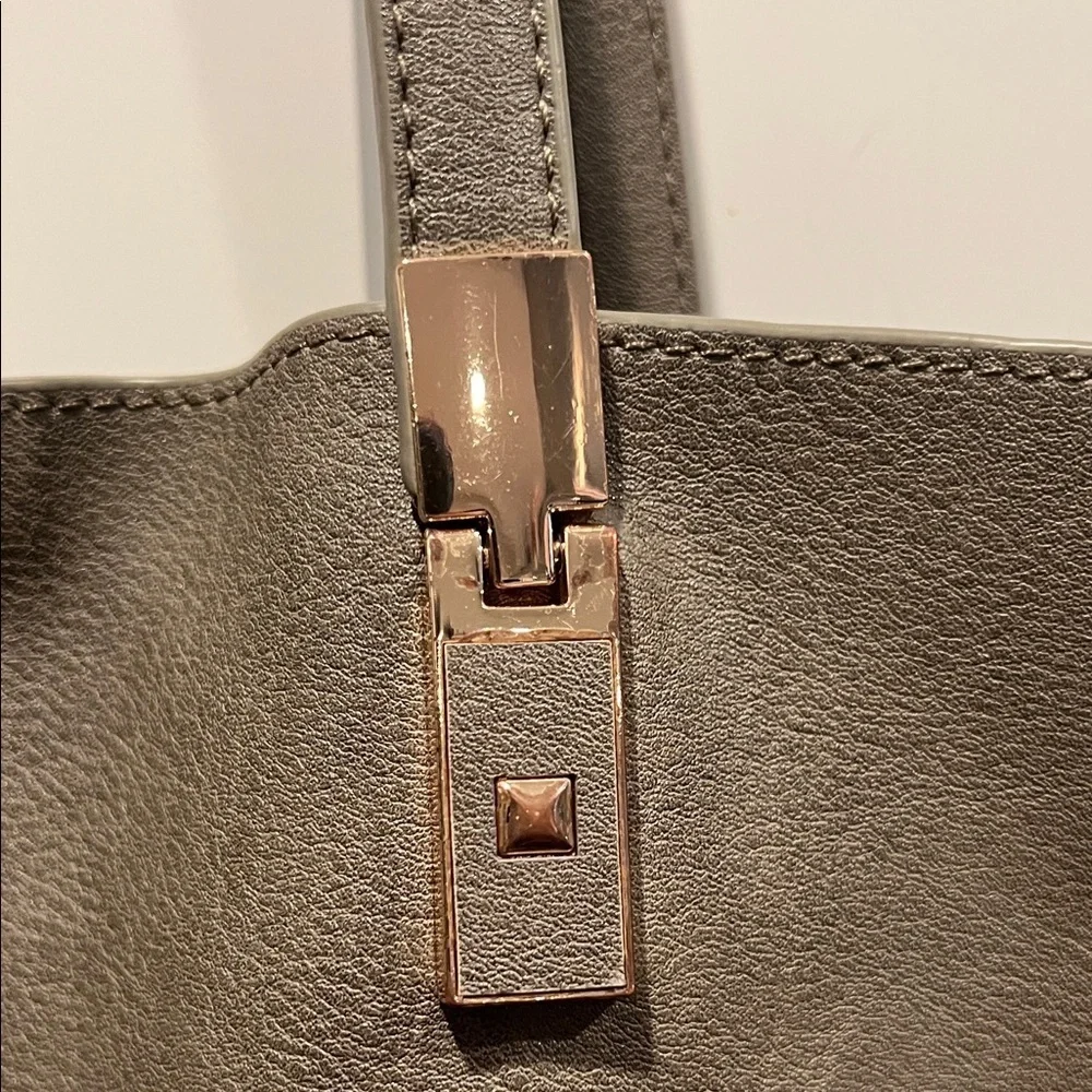 Elegant Sage Green Faux Suede Tote Bag OS